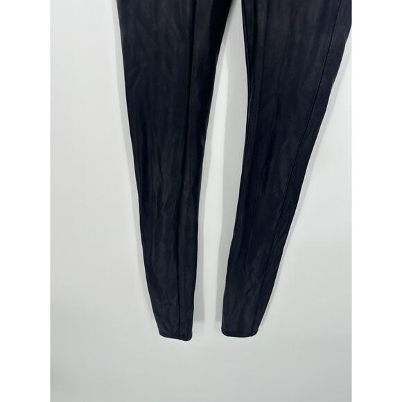 Spanx Leggings Women Large Tall Black Shimmer Mid Rise Pull On Compression - Picture 4 of 9